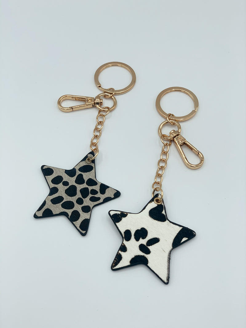 Animal Print Star Keychain