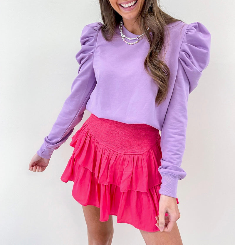Lilac Puff Sleeve Top