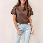 Katherine Faux Leather Top