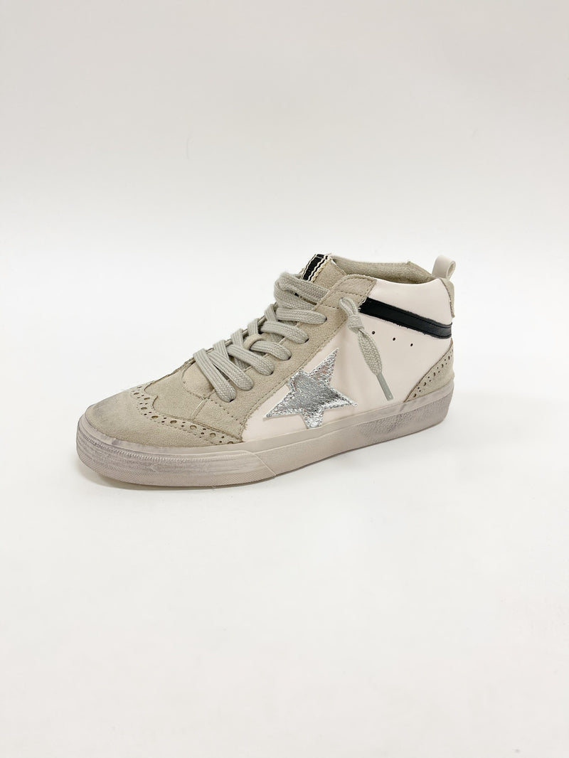 Off White Mid Top Sneakers