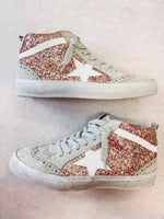 Rose Gold Mid Top Sneakers