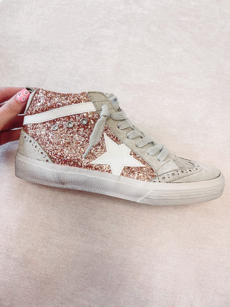 Rose Gold Mid Top Sneakers – Indie Collection