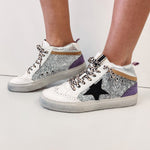 Silver Sparkle Mid Top Sneakers