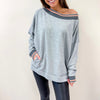 Heather Grey Stripe Sweatshirt