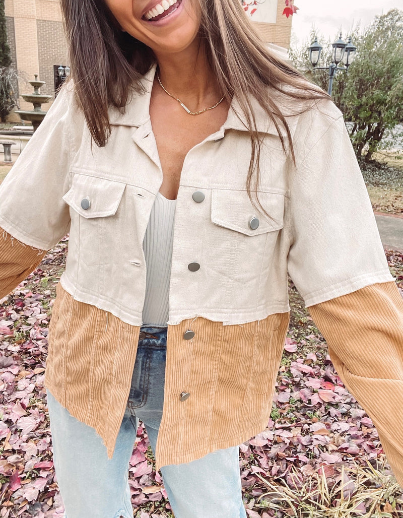 Two Toned Tan Cord Jacket