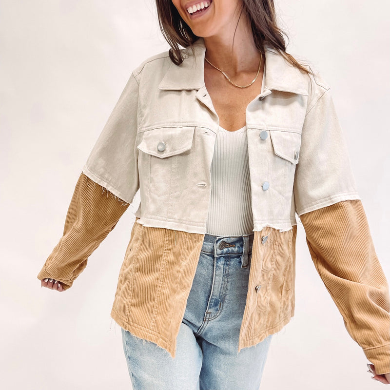 Two Toned Tan Cord Jacket