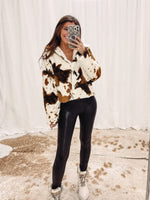 Fuzzy Cowprint Jacket