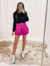 Belted Shorts - Hot Pink