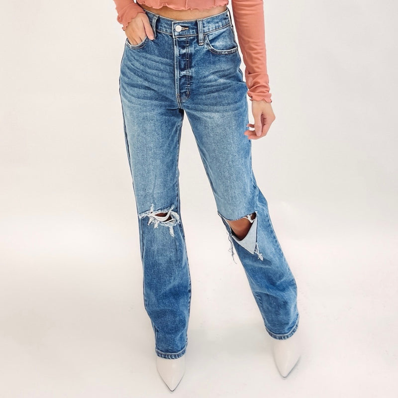 Nikko Dad Jeans - Medium Wash