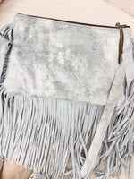 Metallic Silver Large Crossbody