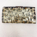 Metallic Cheetah Leather Wallet