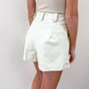 Cream Faux Leather Shorts