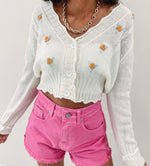 Embroidered Cardigan Sweater