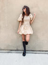 Smocked Puff Mini Dress