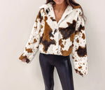Fuzzy Cowprint Jacket