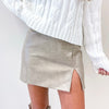 Croc Print Mini Skirt - Taupe
