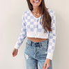 Checkered Cardigan Top