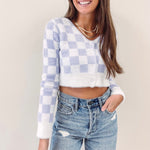 Checkered Cardigan Top