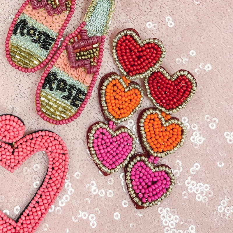 Multi-Color Heart Earrings
