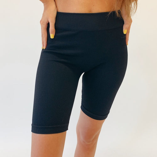 Ribbed Biker Shorts