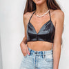 Faux Leather Crop Top