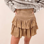 Smocked Skirt - Dark Taupe