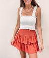 Smocked Skirt - Rust