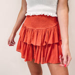 Smocked Skirt - Rust
