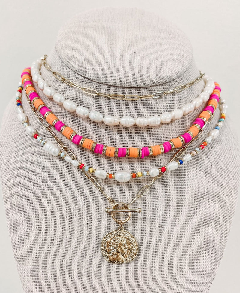 Orange + Pink Necklace