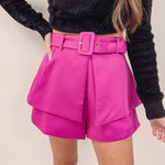Belted Shorts - Hot Pink