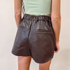 Chocolate Leather Shorts