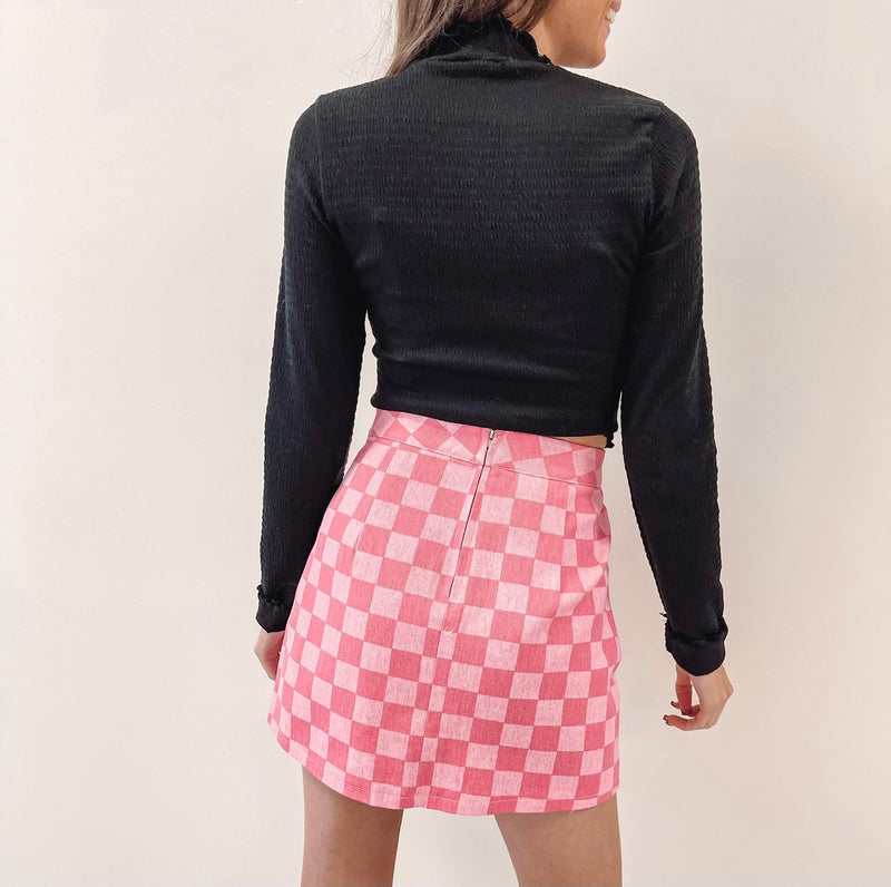 Checkered Pink Skirt