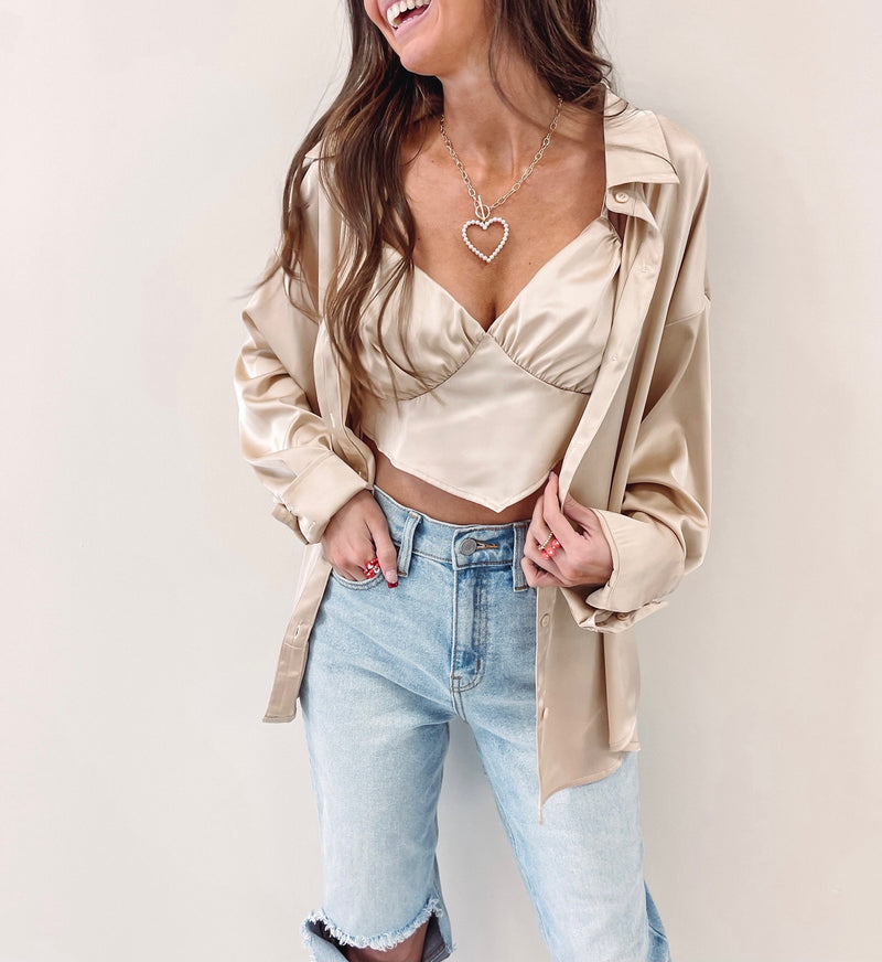 Cindy Satin Crop Top