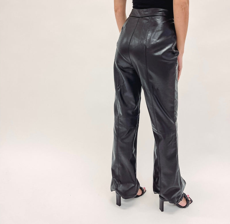 Faux Leather Pants - Black