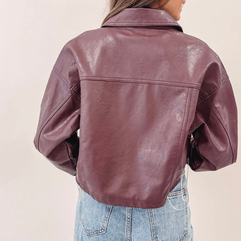 Kasey Rhinestone Leather Jacket