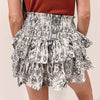 Metallic Snakeprint Smocked Skirt