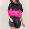 Hot Pink Feather Top
