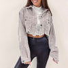 Cropped Cord Jacket - Taupe