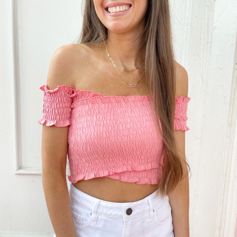 Coral Crop Top