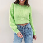 Fuzzy Lime Sweater