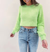 Fuzzy Lime Sweater