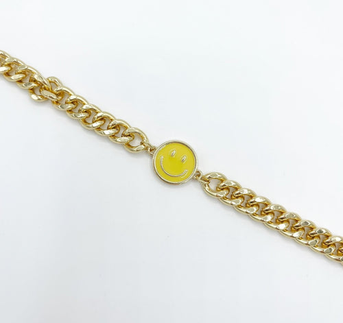 Smiley Face Chain Bracelet