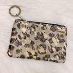 Metallic Cheetah Leather Pouch