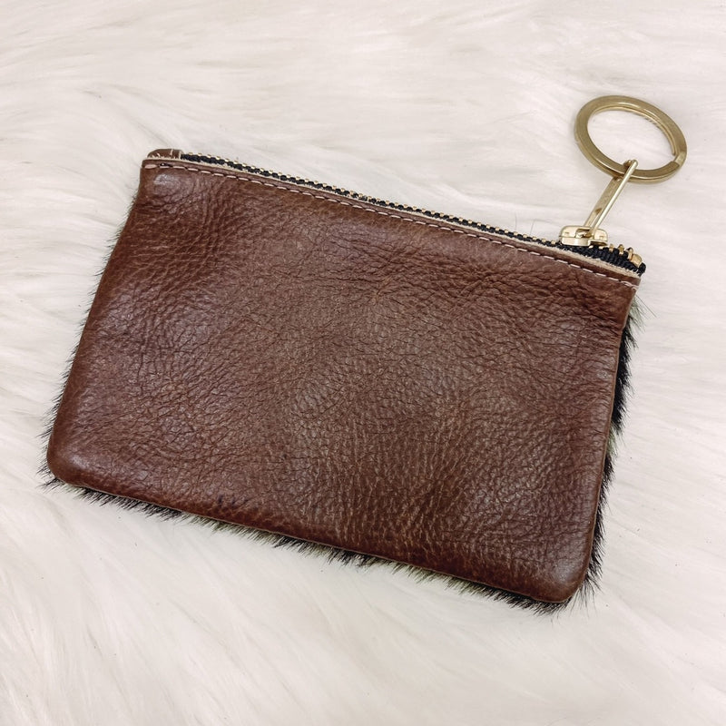 Metallic Cheetah Leather Pouch