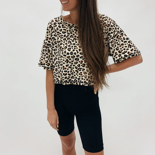 Leopard Cropped Tee