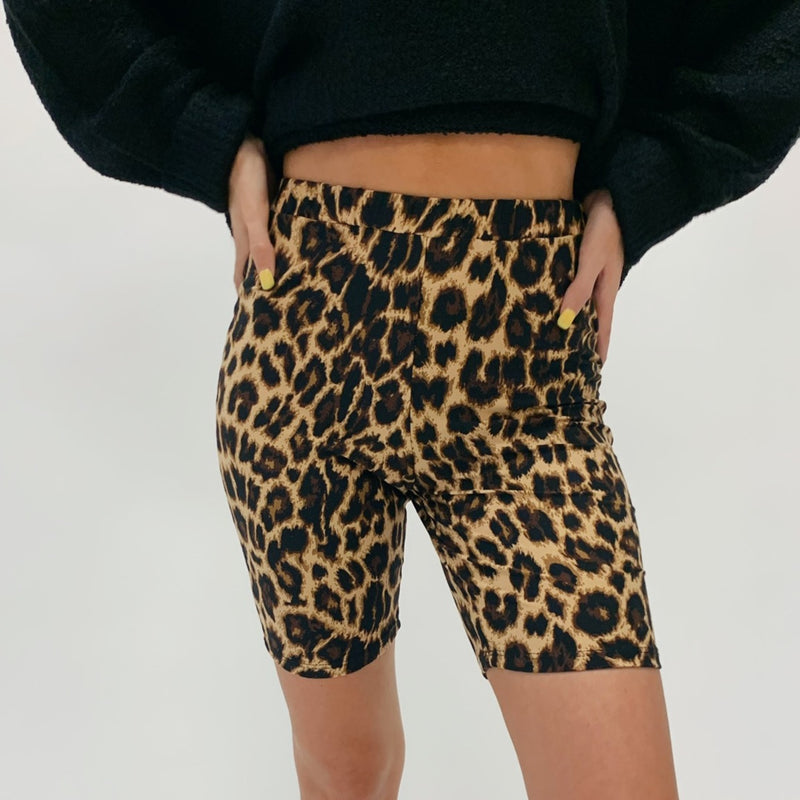 Cheetah Print Biker Shorts