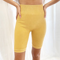 Vintage Wash Biker Shorts