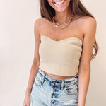 Ribbed Nude Tube Top