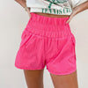 Smocked Athletic Shorts - Hot Pink