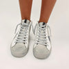 White/Silver High Top Sneakers